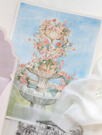 Commission d'artistes sur mesure: Illustration aquarelle du lieu de mariage