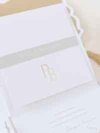 Villa Valentini Bonaparte | Invitation de mariage de lieu d'ornement de la porte d'ornement | Commission sur mesure P&B