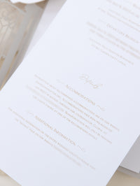 Villa Valentini Bonaparte | Ornamental Gate Foiled Venue Wedding Invitation | Bespoke Commission P&B