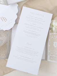 Villa Valentini Bonaparte | Invitation de mariage de lieu d'ornement de la porte d'ornement | Commission sur mesure P&B