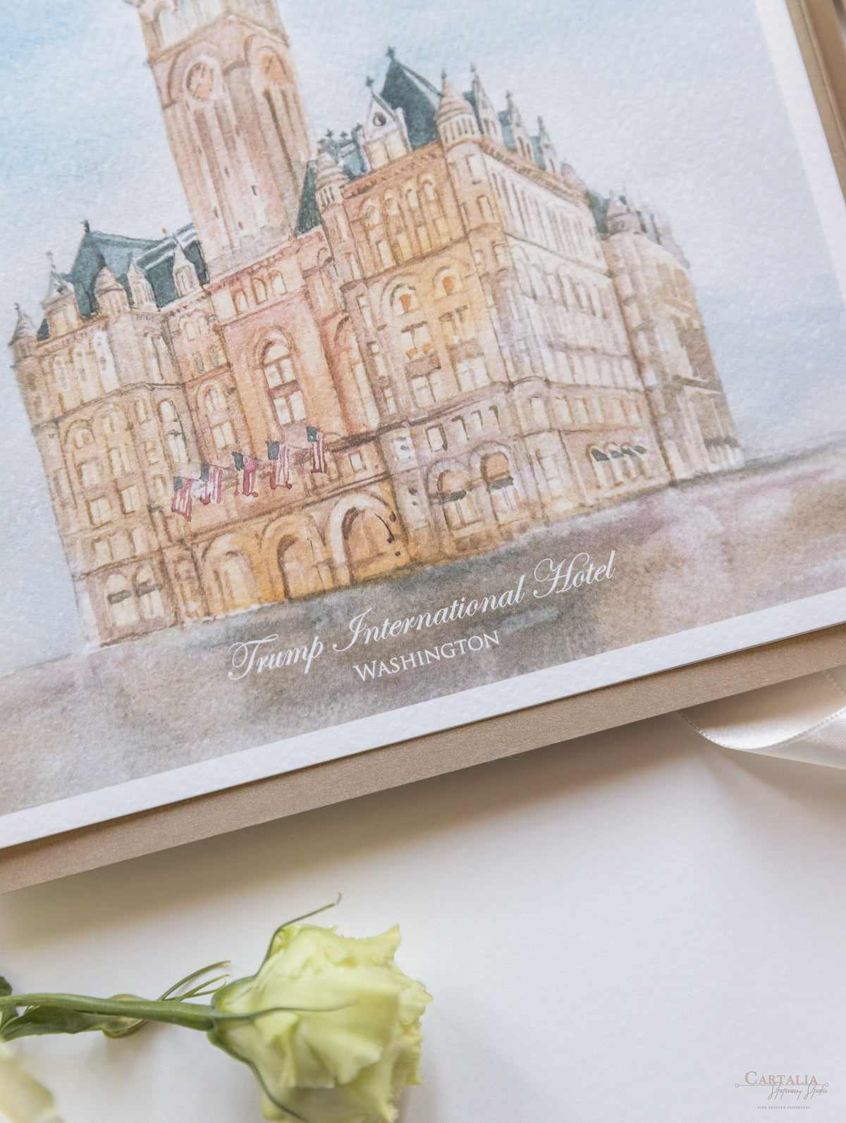 Invitation de mariage Waldorf Astoria Washington | Commission sur mesure J&G