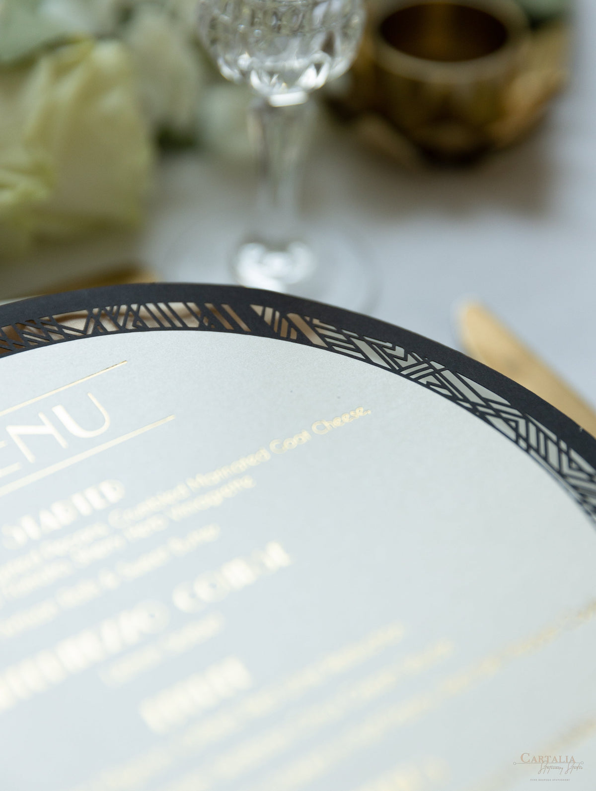 Art Deco Laser Cut Plate Menu | Bespoke Commission