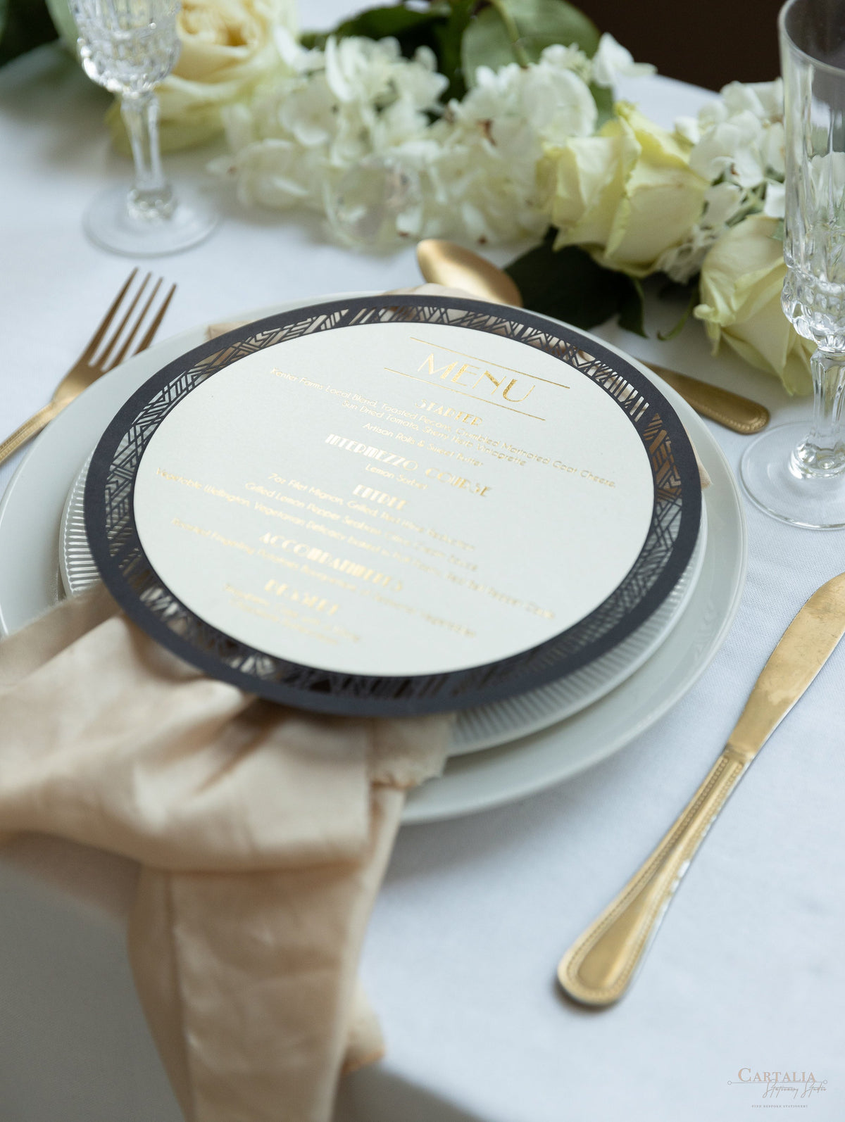 Art Deco Laser Cut Plate Menu | Bespoke Commission