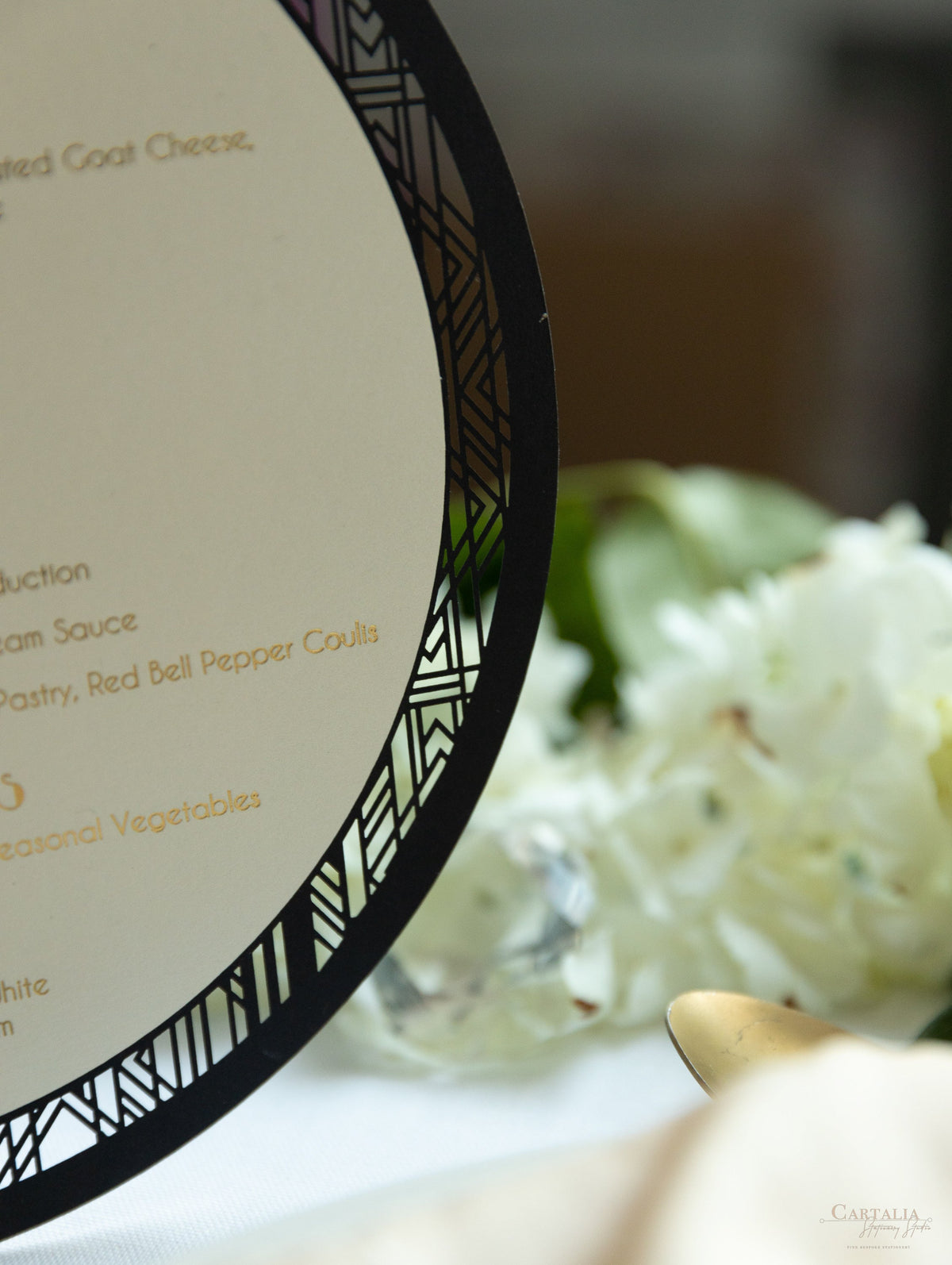 Art Deco Laser Cut Plate Menu | Bespoke Commission