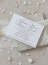 Invito elegante per il giorno del matrimonio con stampa tipografica grigia di lusso in cartone 100% cotone da 710 g/m²