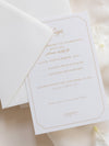 Luxury Boxed Wedding Invitation Pocket Envelope & Wax Seal and Modern Mirror Gold Plexi Wedding Invitation with Rsvp & Menu Options