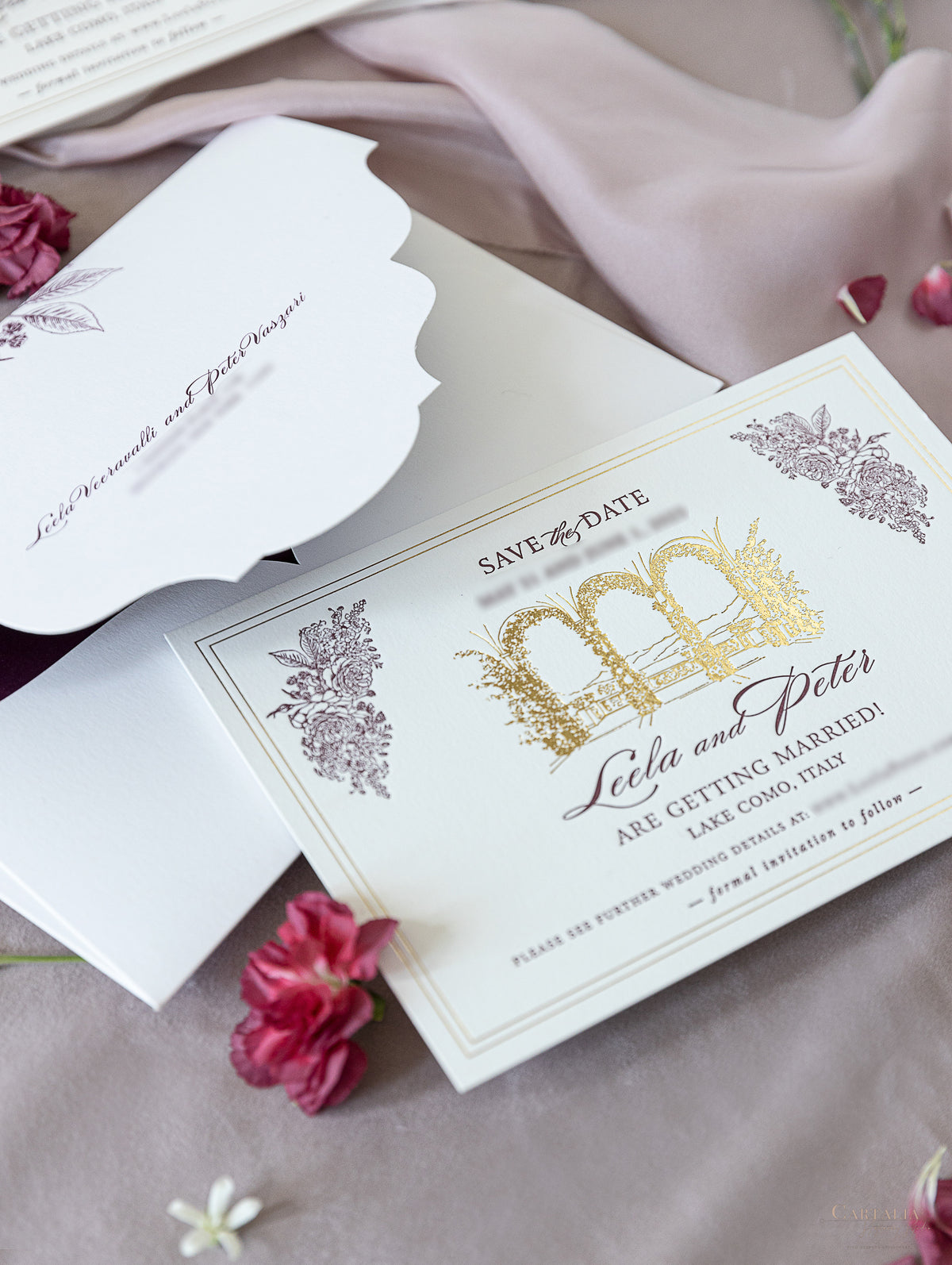 Luxury Letterpress & Foiled Wedding Venue : VILLA DEL BALBIANELLO, LAKE COMO | Bespoke Commission L&P