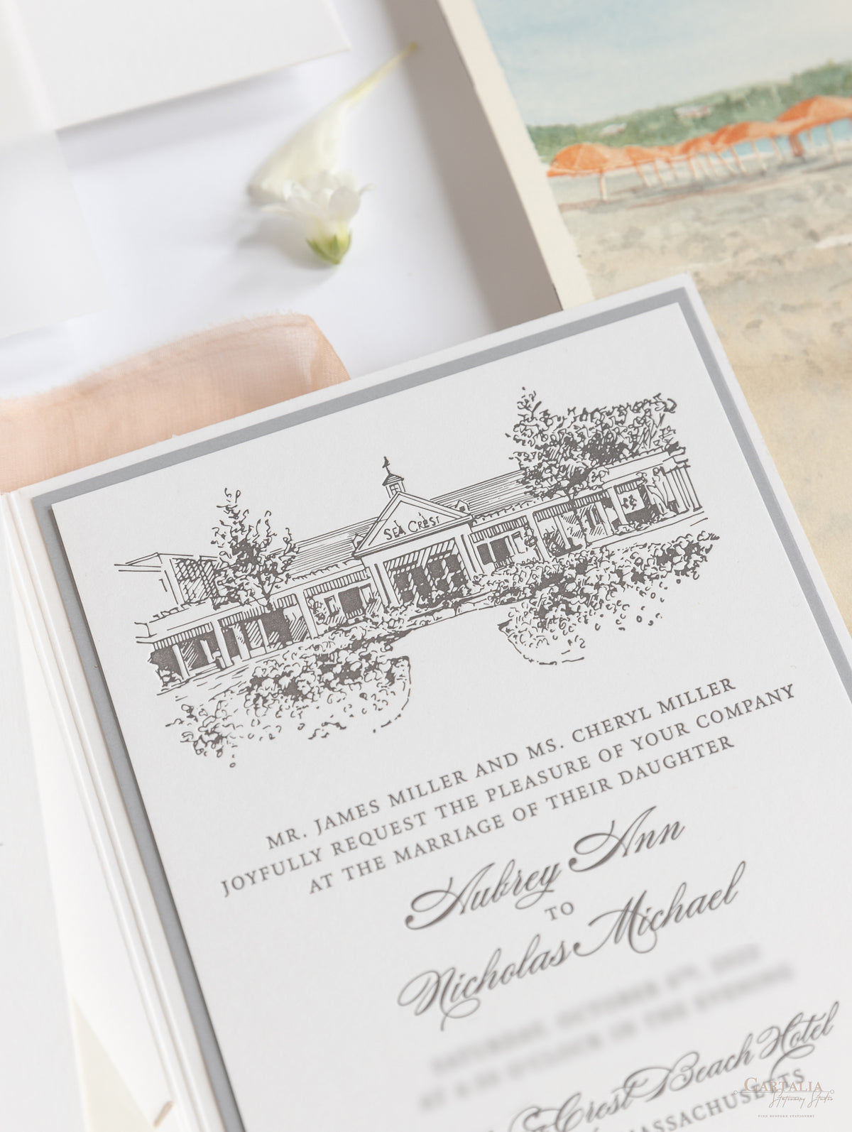 Sea Crest Beach Hotel Invitations | Bespoke Commission A&N