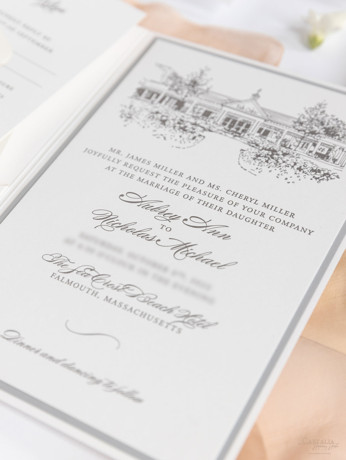 Invitations de l'hôtel Sea Crest Beach | Commission sur mesure A&N