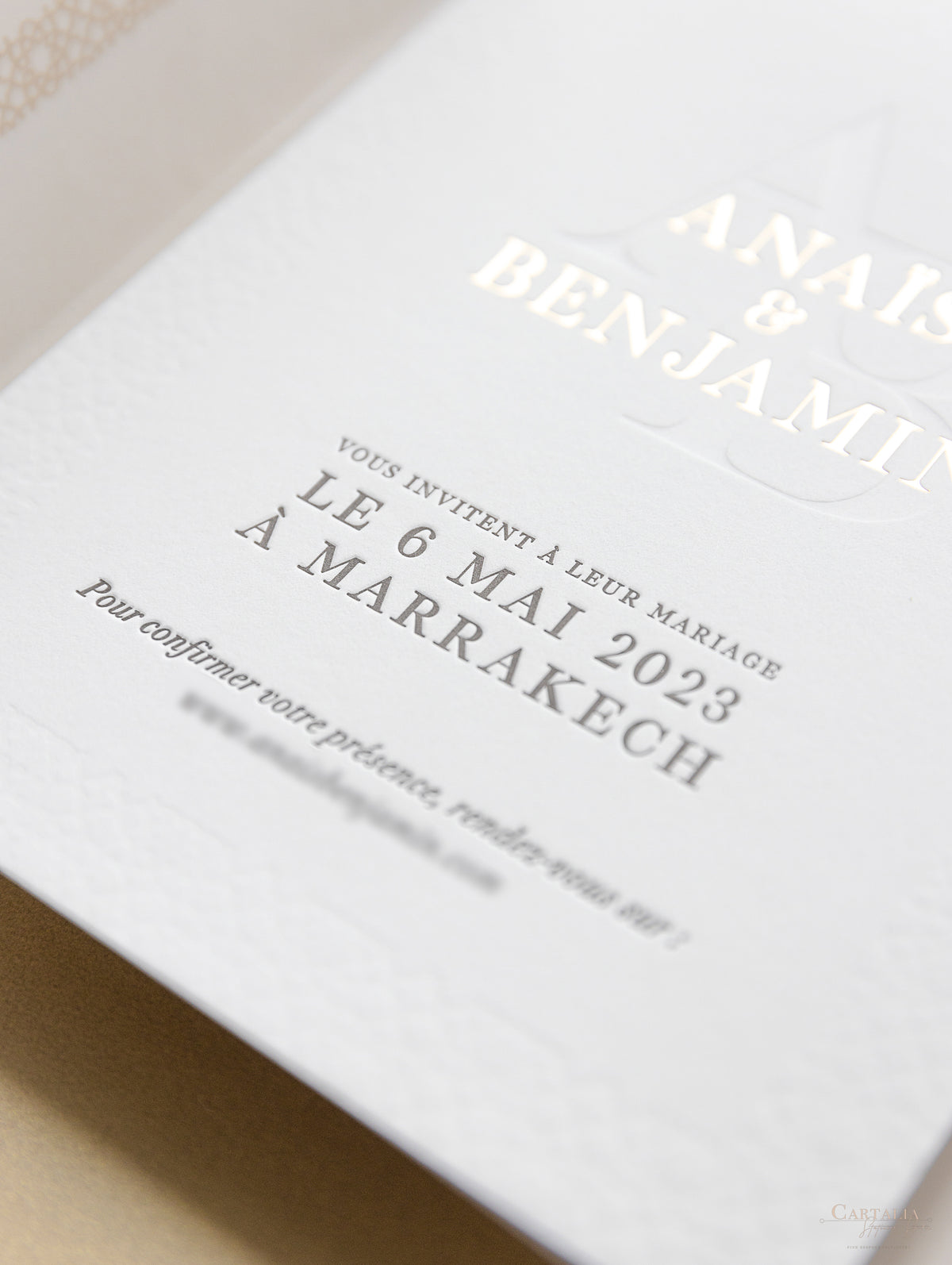 Mariage de destination au Maroc | Invitations de mariage Marrakech | Commission sur mesure A&B