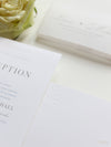 Embossed Luxury Pearl Pocket Fold Invitation with Reception and Rsvp Cards Bound in Vellum Belly Band + Envelopes