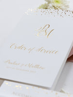 Luxury Gold Foil Confetti Order of Service
