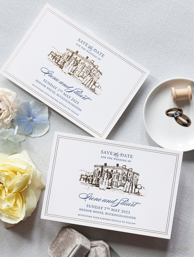 Your Venue | Luxury Foil & Letterpress Save the Date with Envelope | Hedsor House