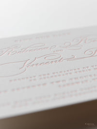 Luxury Letterpress Elegant Sauf la date dans la carte 100% coton 710gsm