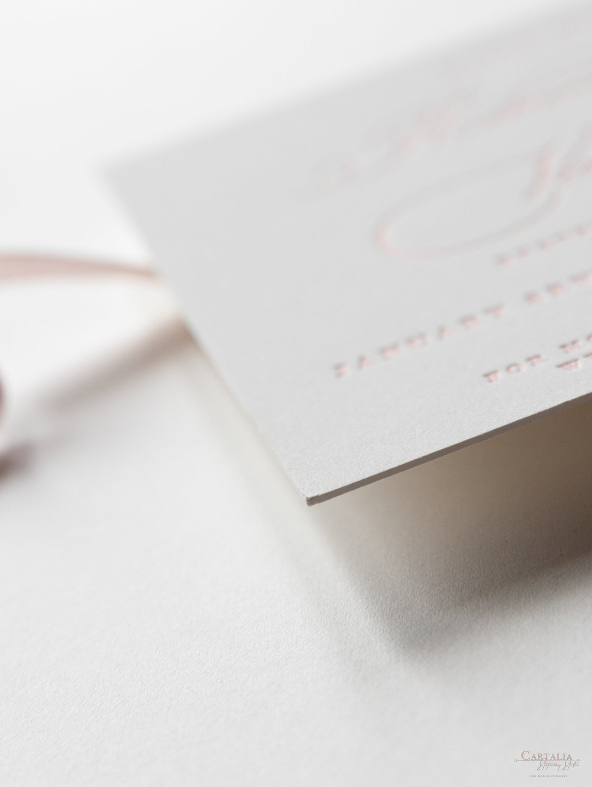 Luxury Letterpress Elegant Save the Date in 100 % Cotton 710gsm Board