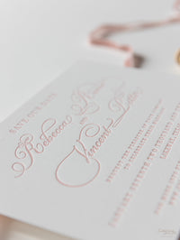 Luxury Letterpress Elegant Sauf la date dans la carte 100% coton 710gsm