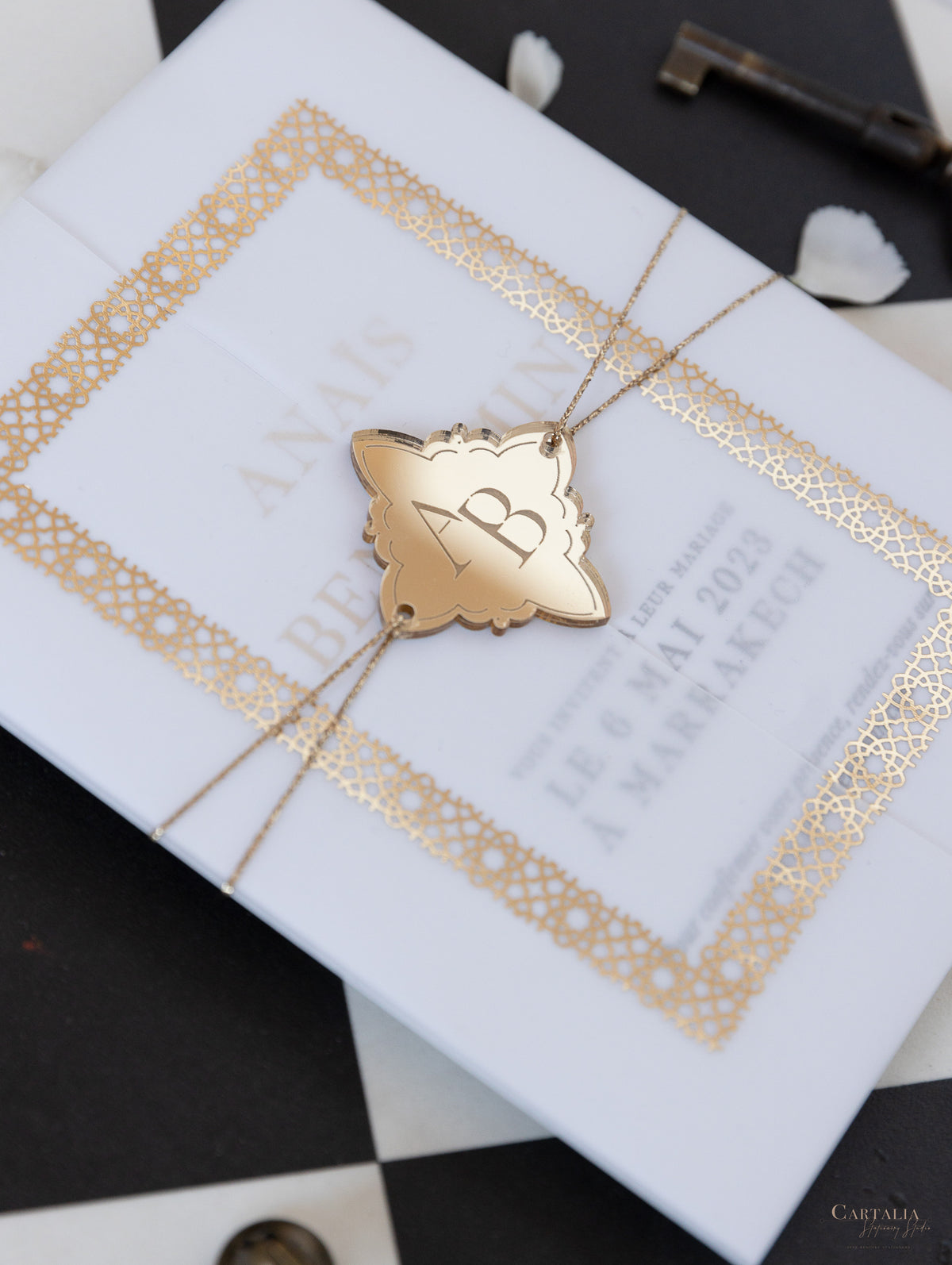 Mariage de destination au Maroc | Invitations de mariage Marrakech | Commission sur mesure A&B