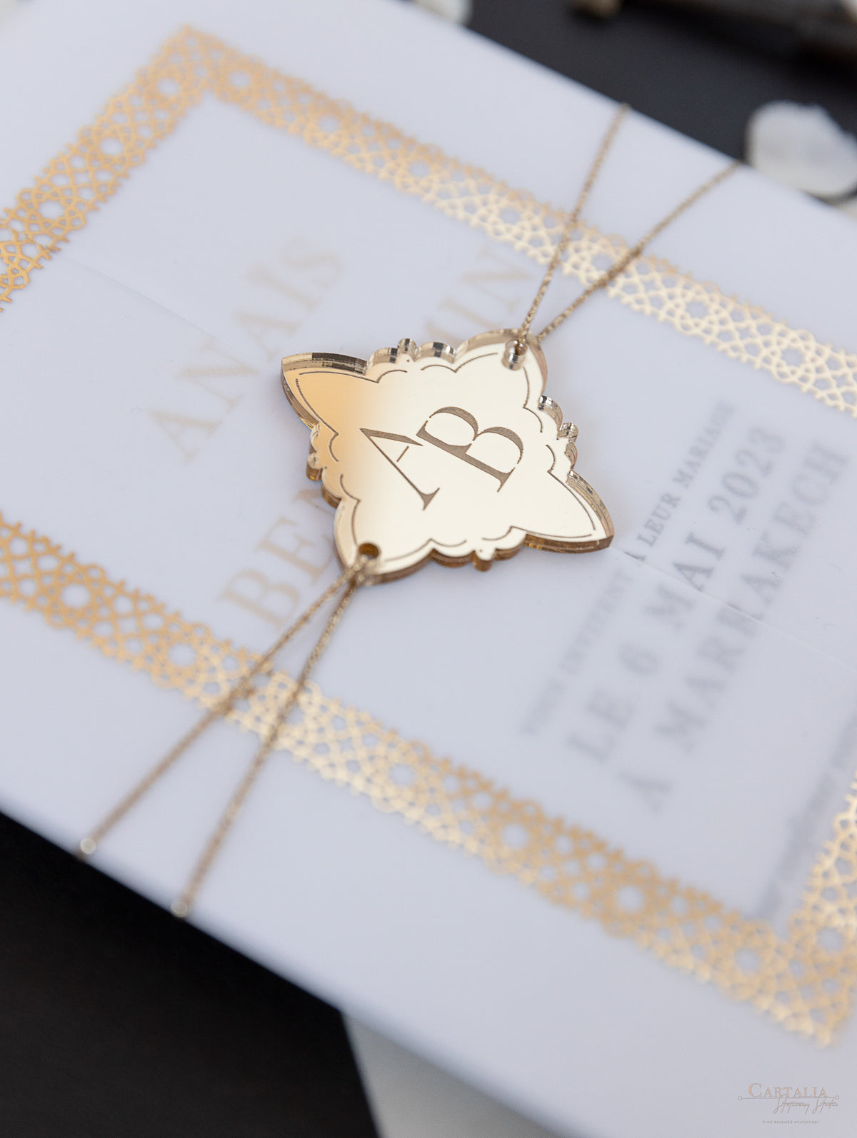 Mariage de destination au Maroc | Invitations de mariage Marrakech | Commission sur mesure A&B