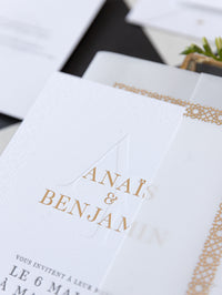 Mariage de destination au Maroc | Invitations de mariage Marrakech | Commission sur mesure A&B