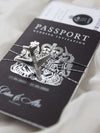Suite per inviti di nozze con passaporto di lusso nero con glitter argento e vera lamina d'argento