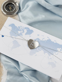 Dossier Voyage Portefeuille: Luxury Dusty Blue Wedding Passport Invite in Pocket & Silver Mirror Tag Passport Invitation Suite