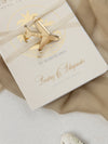 Nude & Gold Passport Wedding Invitation - Luxury Engraved Plane in Gold Plexi, Palm Tree Invitation