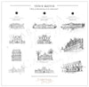 Illustrazione della sede del matrimonio personalizzata | Invito sventato per la sede in lamina d'oro da 800 g/m²