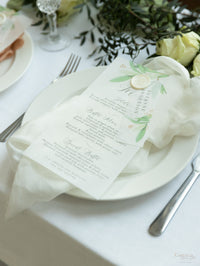 Greenery Parchment Vellum Print with Wax Seal Foliage Menu