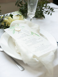 Greenery Parchment Vellum Print with Wax Seal Foliage Menu