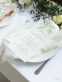 Greenery Parchment Vellum Print with Wax Seal Foliage Menu