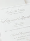 Square Ivory Luxury 710gsm Letterpress Save the Date Card