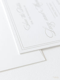 Square Ivory Luxury 710GSM Letterpress Sauver la carte de date