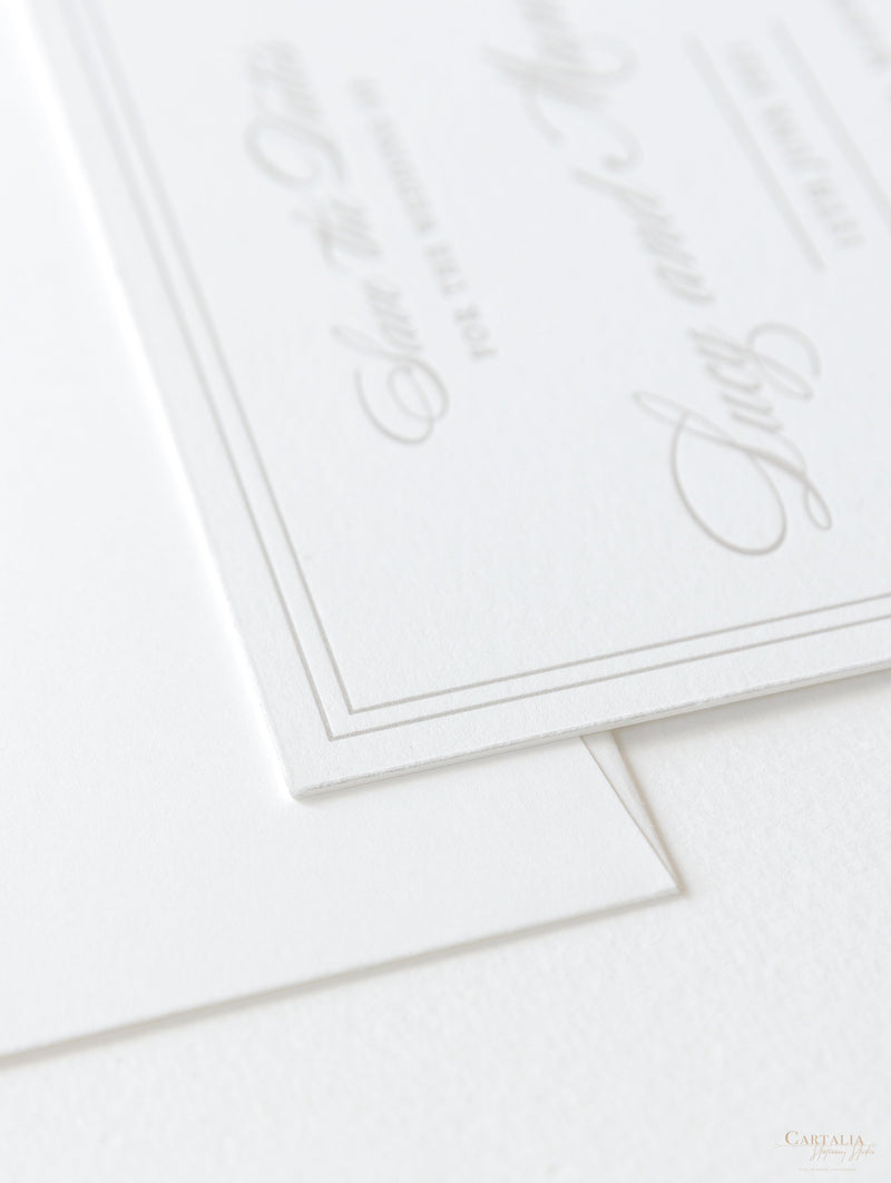 Square Ivory Luxury 710gsm Letterpress Save the Date Card