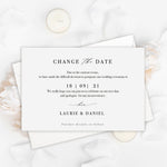 Modern Script Change the Date- Wedding Postponement Card