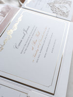 CUSTOM Venue invitation Luxury pocket fold suite Wedding invitation | SAMPLE