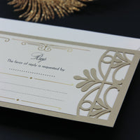Golden Hollywood Lasercut Art Deco Great Gatsby Gatefold Wedding Reply Card, RSVP