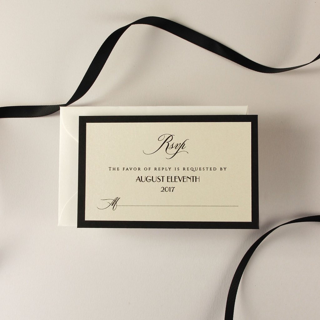 Art Déco Great Gatsby Luxury Black Tie RSVP / Save the Date / Extra Carte avec enveloppe