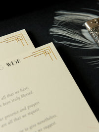 Art déco Laser Cut Great Gatsby Laser Cut Pocketfold Wedding Invitation Suite avec 3 niveaux: Informations invitées et voyage et carte RSVP