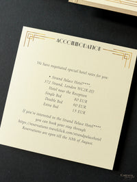 Art Deco Laser Cut Great Gatsby Laser Cut Pocketfold Wedding Invitation Suite with 3 Tier :  Guest Info & Travel & Rsvp Card