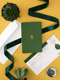 Mexico Green Passport Wedding Invitation with Real Gold Foil