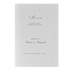 Ordine di servizio/menu in bianco metallizzato goffrato di lusso