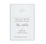 Biglietto di risposta per matrimonio classico in raso blu, RSVP