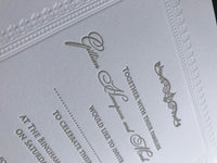 Debossed 710gsm Luxury Letterpress Elegant Day Invitation