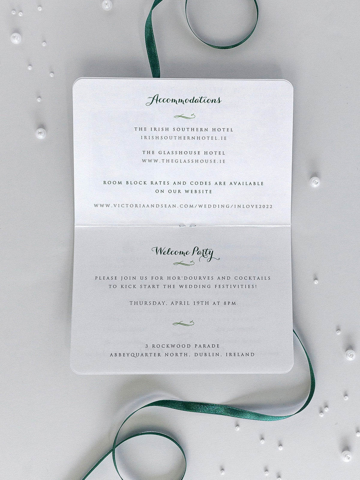 Invitation de mariage irlandaise avec Lucky Shamrock + RSVP / Boarding Pass