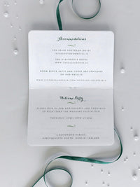 IRISH Passport Wedding Invitation with Lucky Shamrock + Rsvp/Boarding Pass