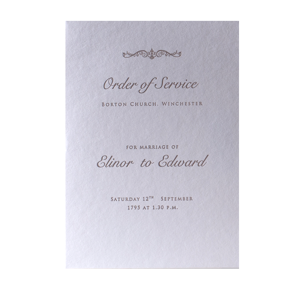 Orden de servicio/menú elegante tipografía de lujo en relieve
