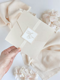 Luxury Timeless Champagne Pearlised Folder Pocket with RSVP Card