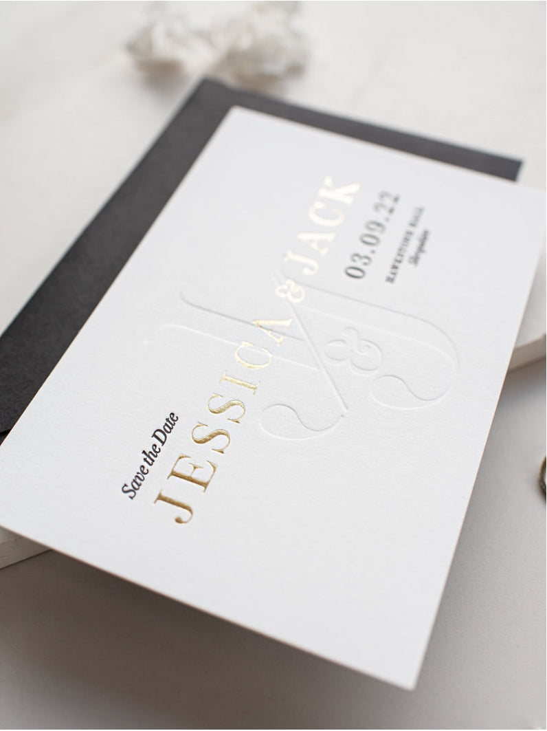 MINIMO | Monogramma di lusso e lamina tipografica da 710 g/m² Salva la data