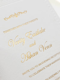 Debossed Embossed 710gsm Luxury Foiled  Elegant Day Invitation