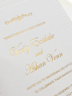 Debossed Embossed 710gsm Luxury Foiled  Elegant Day Invitation